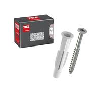 TOX Cheville universelle TRIKA 8/51 + S, cheville+vis pour tout matériau, montage facile, anti-rotation, capuchon protecteur, 15 pcs, réf. 01119182