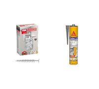 TOX Chevilles pour isolation thermique - 85 mm - Chevilles sans pré-perçage - 50 chevilles & Sikaflex 11 FC Purform Gris Béton, Mastic, joint et collage multi-usages, mastic-colle multi-supports