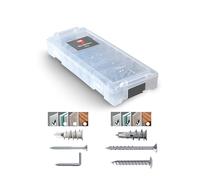 TOX L-BOXX Micro Indoor en boîte de tri empilable et encliquetable, set de chevilles avec chevilles pour plaques de plâtre Spiral et Spiral Plus + vis (à crochet) adaptées, 80 pièces, 094901805