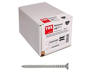TOX Vis de réglage Distance - 6 x 100 mm - Ajustement continu, au millimètre près - 100 vis d'ajustage galvanisées - 09010106