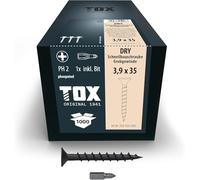 TOX Vis pour construction rapide DRY GG 3,9 x 45mm, avec chargeur pour montage rapide avec visseuse à chargeur, filetage grossier, plaque de plâtre sur sous-construction en bois, 1000pcs, 142353253945