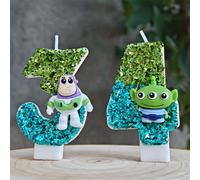 Toy Story Buzz Lightyear bougies dessin animé numéro 0-9 décoration de gâteau d'anniversaire fête de vacances gâteau bougies à paillettes cadeau de réception-cadeau pour bébé C 4