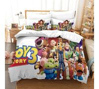 Toy Story Parure De Lit Motif Cartoon Character D,En Microfibre Douce Parure De Lit Avec Housse De Couette Et Taies D'oreiller,Ensemble De Literie Pou