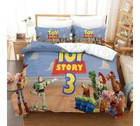Toy Story Parure De Lit Motif Cartoon Character D,En Microfibre Douce Parure De Lit Avec Housse De Couette Et Taies D'oreiller,Ensemble De Literie Pou