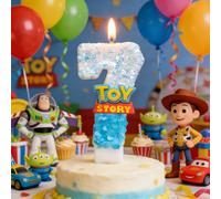 Toy Story Shérif Woody Buzz Lightyear bougie numéro 0-9 bougie de football décoration de gâteau fête d'anniversaire pour enfants cadeau de réception-cadeau pour bébé E-1