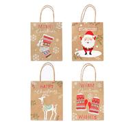 TOYANDONA 12 Paquet Kraft en Papier pour Présents de Noël 23x18x10 Cm, 12 Pièces, Paquet Portables pour Friandises, Chocolats et Biscuits, pour Fêtes de Noël Plusieurs styles