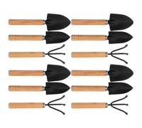 TOYANDONA 15 Pièces Set de Jardinage Mini Outils pour Plantes D'intérieur et Bonsaï, Pelle et Râteau en Fer avec Poignée Bois, Stable et Polyvalent pour Petits Espaces et Balcons