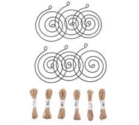TOYANDONA 18 Pcs Support Suspendu Forme Spirale Élégante pour Tillandsia et Succulentes en Fer Noir, Design sans Terre Cuisine et Salon