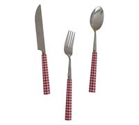 TOYANDONA 1ensemble Set de Couverts de Table Western Inox et Céramique Rouge Couteau Fourchette et Cuillère Pratiques pour Steak et Pizza Ustensiles Légers et Durables
