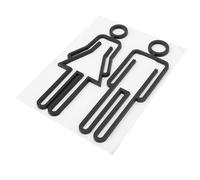 TOYANDONA 1paire Plaque Porte Toilette Lavatory Sign Métal Imitation Noir Enseigne Toilettes Homme et Femme pour Bureau Restaurant et Salle de Bain Panneau Signalétique Clair