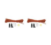 TOYANDONA 2 Ensembles Kit de Levage en Bambou, Corde 16m, Marron | Polyester Fer Plastique, Montage sans Outil, Pièces et Crochets pour Fenêtres, Rénovation et Salon