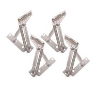 TOYANDONA 2 Paires Charnière de Levage Pliante à Ressort pour Porte D'armoire et Canapé, Acier Nickelé Argenté, Installation Facile Support à Ressort, Ouverture à 85 Degrés