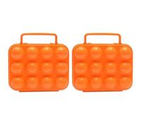TOYANDONA 2 Pièces Boîte à Œufs Plastique Porte-œufs en Plastique Pp Orange, Étanche et Incassable, pour Pique-niques et Barbecue