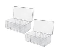 TOYANDONA 2 Pièces Boîte de Rangement Grande Capacité avec Couvercle Anti-poussière Transparente Organiseur Cosmétique Pratique pour Manucure pour Maquillage