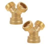 TOYANDONA 2 Pièces Connecteur en Laiton Résistant aux Intempéries Triple Sortie pour Arrosage Jardin et Soin Pépinière, Raccord Rapide pour Tuyau Arrosage Extérieur