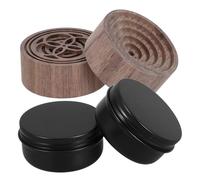 TOYANDONA 2 Pièces Diffuseur D'huiles Essentielles Parfum D'ambiance de Bureau en Bois Rond, Boîte en Alliage D'aluminium, Silencieux, Portable, pour Maison et Bureau