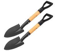 TOYANDONA 2 Pièces Mini Pelle de Jardin en Acier Noir Poignée Antidérapante, Outil Jardinage Solide pour Sols et Plates-Bandes, pour Séances de Jardinage en Intérieur