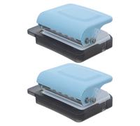TOYANDONA 2 Pièces Perforatrice Manuelle Légère en Fer Bleu pour Classeurs A4 A5 B5, 6 Trous Ronds Facilite le Tournage des Pages pour Bureau et École