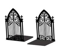 TOYANDONA 2 Pièces Serrage-Livres Décoratifs Gothiques en Fer Noir, pour | Arc Médiéval Symétrique, Empêche le Glissement, sans Perçage ni Adhésif