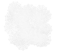 TOYANDONA 200 Pièces Accessoires de Fête Phosphorescents Halloween en Plastique Blanc, Toile D'araignée Décorative Réaliste et Facile à Installer pour Décoration Intérieure et Accessoires