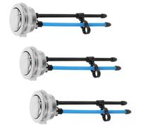TOYANDONA 3 Pièces Bouton Poussoir Eau Rond pour Réservoir de Toilettes Argenté Tige Filetée Extra Longue, Plastique Lisse, Réactif Rebond Souple, pour Salle de Bain
