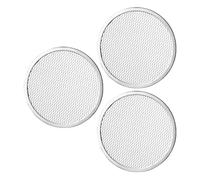 TOYANDONA 3 Pièces Plat à Pizza Rond en Alliage D'aluminium 33cm Antiadhésif avec Design Perforé, pour Cuisson Maison et Boulangerie Professionnelle Argenté
