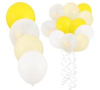 TOYANDONA 30 Pièces Ballons D'anniversaire Matériau Épais et Maintien de Gonflage en Latex Jaune et Blanc Accessoires Inclus pour Décoration de Fête Thème Tournesol et Abeille