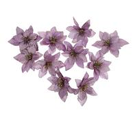TOYANDONA 30 Pièces Fleur Réaliste de Noël, Décor Floral de Scène, Pourpre, Plastique et Tissu, Légère, Facile à Transporter, pour Fête de Noël et Décoration Intérieure