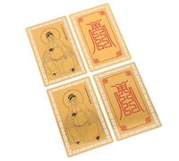 TOYANDONA 4 Pièces Carte Tai Sui Métal Doré Année Mouton Protection Feng Shui pour Harmonie et Prospérité Format de Poche