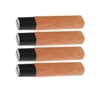 TOYANDONA 4 Pièces Manche de Couteau Japonerie Traditionnel en Bois pour Remplacement, Compatible Couteau Sushi et Chef, Trou Plat 1,8cm, pour Restauration et Amélioration DIY