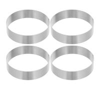 TOYANDONA 4 Pièces Moule à Mousse Rond en Acier Inoxydable, Mini 0,6 Po | Démoulage Facile, Parois Intérieures Lisses, Usage au Four Réfrigérateur, Usage Domestique
