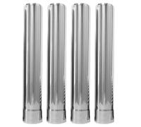 TOYANDONA 4 Pièces Tuyau de Cheminée en Acier Inoxydable Coude pour Poêle et Chauffe-eau, Tube Droit de Ventilation Argenté, Installation Flexible pour Camping et Extérieur