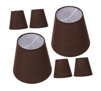 TOYANDONA 6 Pièces Abat-jour Mini Clip en Tissu et Métal Couleur Café, Forme Tambour Élégante Support Stable et Entretien Facile pour Lampe Murale Suspendre en Chambre ou Salon