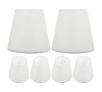 TOYANDONA 6 Pièces Abat-jour Mini Pince Beige en Tissu et Métal pour Lampe Suspendue ou Lampe de Table, Installation Facile Fixation Araignée, Style Élégant pour Chambre ou Salon