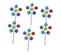 TOYANDONA 6pièces Moulin à Vent Plastique Coloré pour Garçon Fille Jouet Girouette Décorative pour Extérieur Jardin Lot