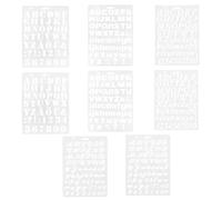 TOYANDONA 8 Pièces Pochoirs de Grandes Lettres et Chiffres en Pet Blanc, Design Creux Réutilisable, Résistant la Casse pour Loisirs Créatifs et Décoration Murale
