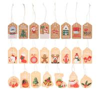 TOYANDONA 93 étiquettes cadeaux de Noël style vintage avec ficelle pour | Étiquettes saisonnières à suspendre, montées sur des cordes prédécoupées, étiquettes de Noël pour les cadeaux,