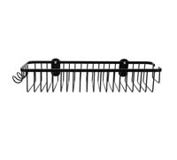 TOYANDONA Aluminium Noir Étagère de Rangement Murale, Panier Grillagé | Montage Mural sans Perçage, Forme Simple et Décorative, Cuisine et Salle de Bain, Usage Pratique
