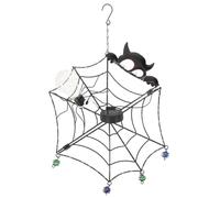 TOYANDONA Applique Murale Halloween à LED en Plastique Noir, Lampe Suspendue Toile D'araignée Facile à Nettoyer pour Décoration Extérieure Maison et Jardin