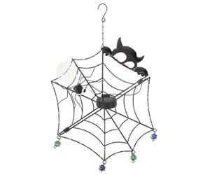 TOYANDONA Applique Murale Halloween à LED en Plastique Noir, Lampe Suspendue Toile D'araignée Facile à Nettoyer pour Décoration Extérieure Maison et Jardin