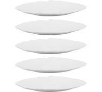 TOYANDONA Assiettes Blanches Incassables en Plastique Pp Forme Pétale, Réutilisables et Sûres, Maison Restaurants, Service de 5 Pièces