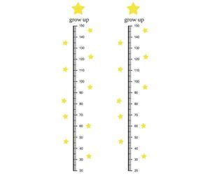 TOYANDONA Autocollants Muraux de Courbe de Croissance Garçon et Filles 30x45 Cm, Lot de 2 Feuilles Pvc Résistant, Motif Étoiles Colorées, Toise Murale Décorative pour Chambre Bébé et Crèche