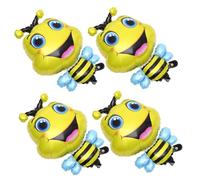 TOYANDONA Ballons En Aluminium Abeille Garçon Et Filles 4 Pcs Décoration Fête Anniversaire Baby Shower Décoratifs Solide Pour Chambre Et Accessoires Photo