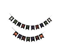 TOYANDONA Bannière Halloween Joyeux Anniversaire Banderole Suspendue Avec Motifs De Fantômes Et Citrouilles Décoration De Fête Pour Anniversaire Et Halloween Accessoire Festif Pour