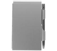 TOYANDONA Bloc-notes Multifonction avec Stylo Mini en Alliage D'aluminium Argenté Coque Métallique Fine avec Onglets de Page, pour Usage Scolaire et Professionnel