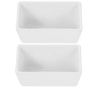 TOYANDONA Bocaux en Céramique Lot de 2 pour Sucre et Purée, Blanc, Compatible Micro-Ondes, Usage Four, Placards et Service Café, Contenants Rectangulaires
