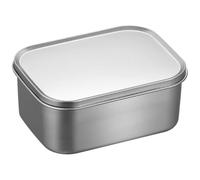 TOYANDONA Boîte à Lunch en Acier Inoxydable Argenté Rectangulaire 1000ml | Conservation des Aliments, Compatible Plaque à Induction, Format Compact, pour Bureau et Réfrigérateur