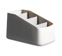 TOYANDONA Boîte à Télécommande TV 4 Compartiments, Organisateur Plastique Multifonction pour Bureau et Salon, Rangement pour Articles Divers, Gris