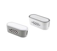 TOYANDONA Boîte de Rangement Câble Plastique Multifonction avec Couvercle Organiseur de Câbles et Cache-Fils pour Multiprises Rangement Domestique pour Bureau et Salon Gris