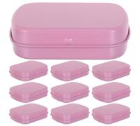 TOYANDONA Boîte de Rangement Portable avec Couvercle à Charnière Sécurisé 12 Pièces en Fer-blanc Rectangulaire Mini Boîte Métallique pour Bureau et Petits Objets